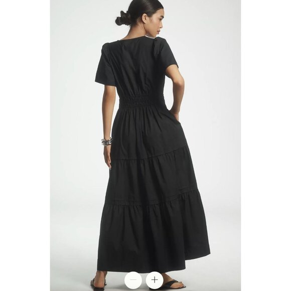 Anthropologie The Somerset Maxi Dress in Black Size XS Petite - Picture 2 of 7
